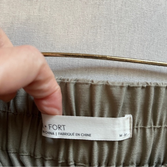 Oak + Fort Straight Leg Casual Tan Pull on Trouser Pants Sz M - Picture 5 of 11